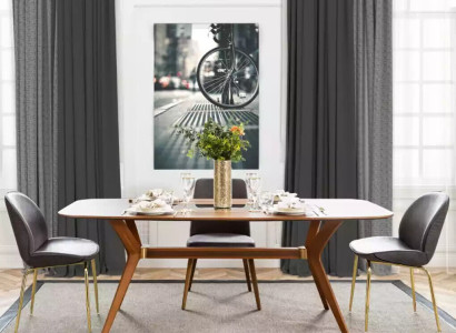 Italian style dining table 4x chairs wood table dining set modern design 5 pieces